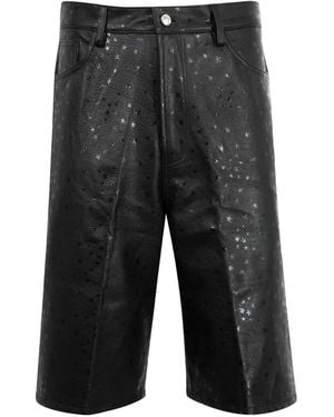 NAHMIAS Star-Print Leather Cargo-Pocket Shorts - Grey