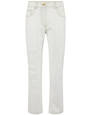 Elisabetta Franchi Denim Five-Pocket Trousers - White