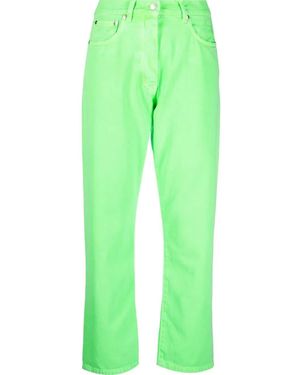 MSGM Five-Pocket Cotton Cropped Trousers - Green