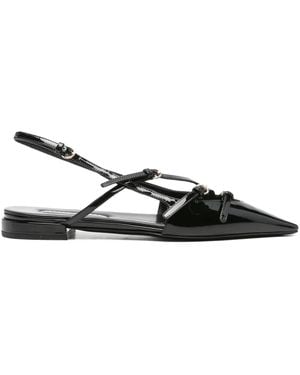 Miu Miu Slingback-Ballerinas mit Schnallenriemen - Schwarz