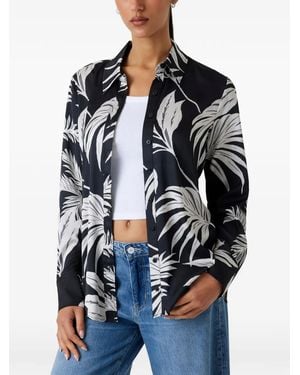 Guess Blouse Met Palmblad-Print - Blauw