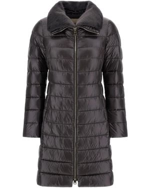 Herno Fur-Trimmed Quilted Coat - Grey