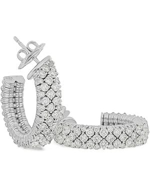 ’ROBERTO DEMEGLIO Cashmere Embellished Hoop Earrings - White