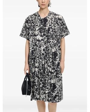JNBY Floral-Print Round-Neck Midi Dress - White
