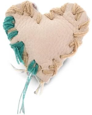 DSquared² Pendiente De Piel Con Forma De Corazón - Blanco