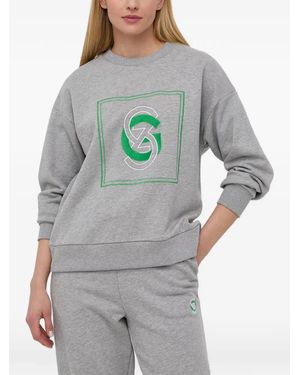 Gestuz Embroidered-Logo Sweatshirt - Gray
