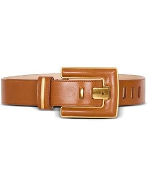 Balmain Anthem Leather Belt - Brown