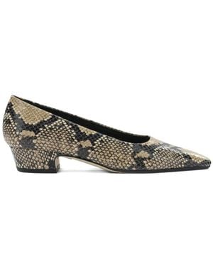 Aeyde Snake Print Heeled Court Shoes - Metallic