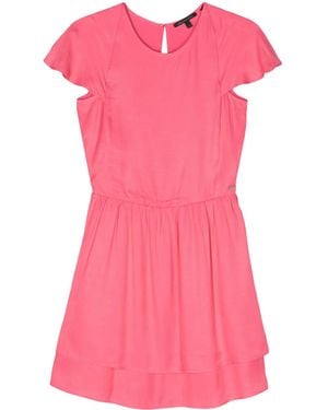 ARMANI EXCHANGE Flared Layered-Skirt Dress - Pink