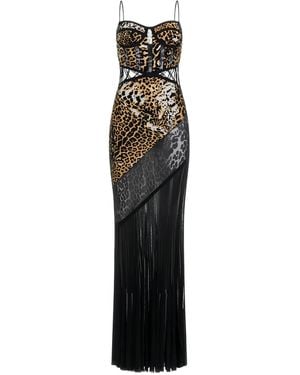 Roberto Cavalli Leopard-print maxi dress - Braun