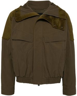 CROQUIS Splicing Cropped Jacket - Green