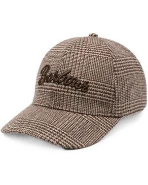 Barbour Prince Of Wales Check Logo-Embroidered Cap - Brown