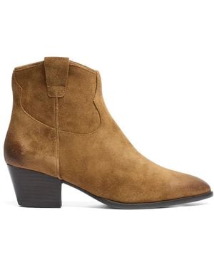 Ash Fame Suede Cowboy Boots - Brown