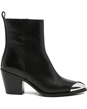 ADRIANNA FERETTI Metal-Toe Ankle Boots - Black
