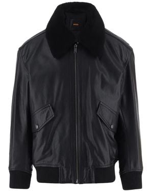 BOSS Relaxed-Fit Aviator Jacket - Black