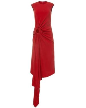 Monse Cut-Out Sleeveless Midi Dress - Red