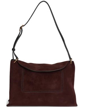 Wandler Pocket Suede Tote Bag - Purple