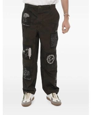 WESTFALL Camouflage-Print Patch-Detail Cargo Pants - Black