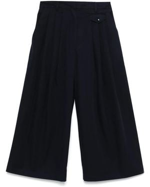 Tibi Twill Pleated Pants - Blue