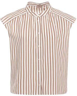 Emme Emmsaio Striped Sleeveless Shirt - White