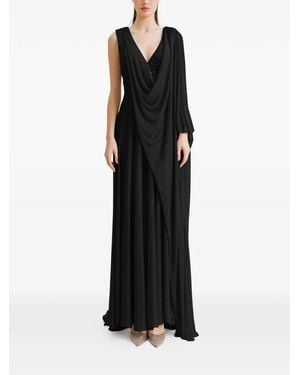 Gemy Maalouf Robe Longue Drapée - Noir
