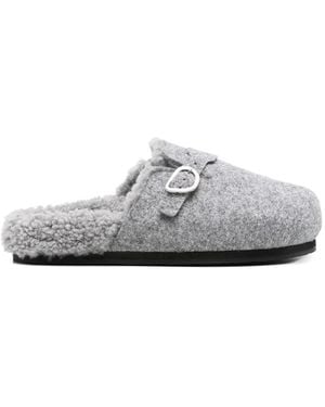 Ancient Greek Sandals Shearling Slippers - White