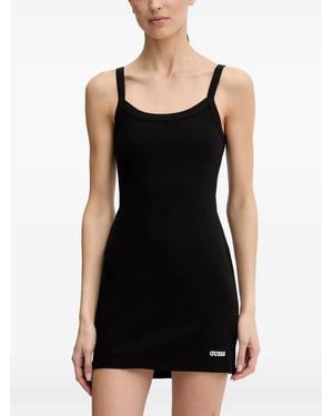 Guess Logo-Patch Mini Dress - Black