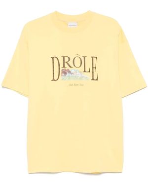 Drole de Monsieur Le T-Shirt Tennis Court T-Shirt - Yellow