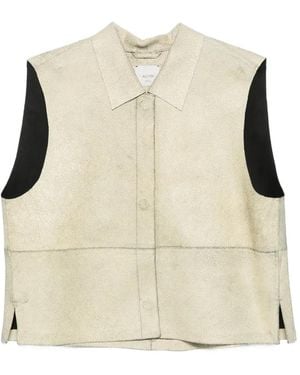 Alysi Collared Sleeveless Vest - Natural