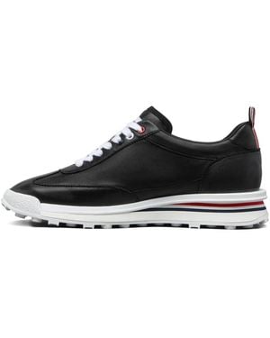 Thom Browne Lace-Up Leather Trainers - Black