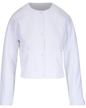 Vince Collarless Cotton Jacket - White