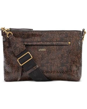 Isabel Marant Nessah Snakeskin-Effect Shoulder Bag - Brown