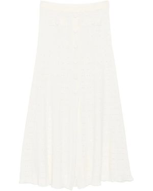 Sandro Button-Front Flared Skirt - White