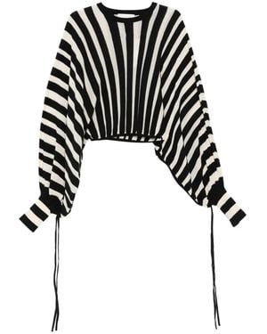 Zimmermann Striped Balloon-Sleeve Top - White