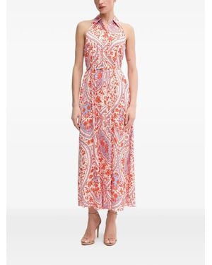 MARC AUREL Collar Floral-Print Maxi Dress - Pink
