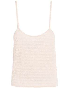 Barrie Embossed Knit Top - White