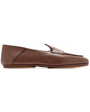 Edhen Milano Kensington Band Fly Grained Leather Loafers - Brown