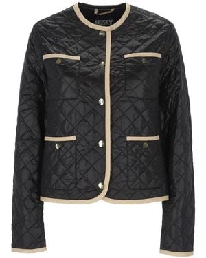Husky Steppjacke Mit Kontrastborten - Schwarz