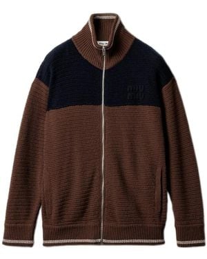 Miu Miu Cashmere Zipper Cardigan - Brown