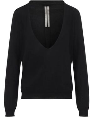 Rick Owens Extreme V-Neck Pull - Black