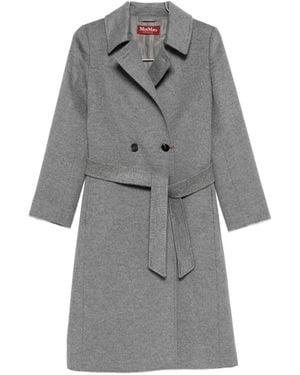 Max Mara Belted Double-Breasted Coat - Grey