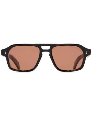 Cutler and Gross Occhiali Da Sole Con Effetto Tartarugato - Nero