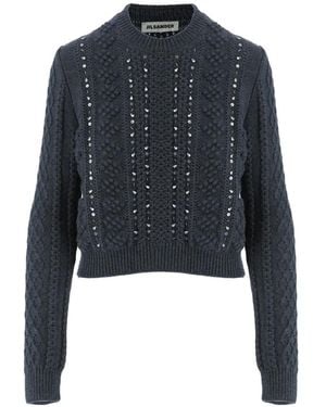 Jil Sander Pullover Mit Geometrischem Muster - Blau