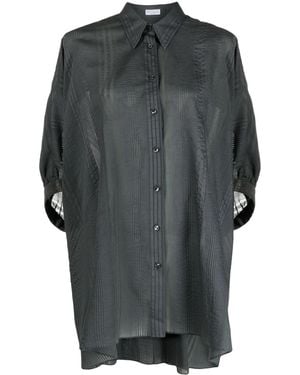 Brunello Cucinelli Silk And Cotton Blend Shirt - Gray