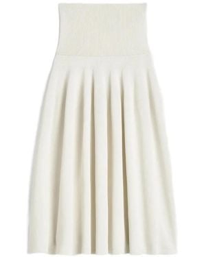 TOTEME Ribbed Waist Skirt Off - White