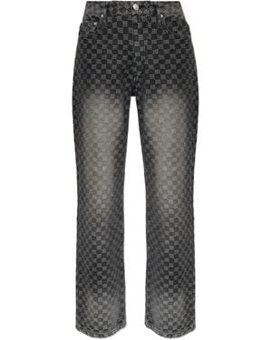 MISBHV Monogram-Check Jeans - Gray