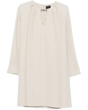 Antonelli Lidia Cut-Out Pleated-Detail Dress - White