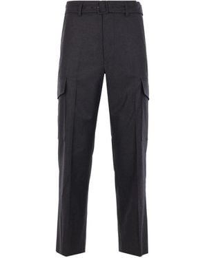 AURALEE Belted Cargo Trousers - Blue