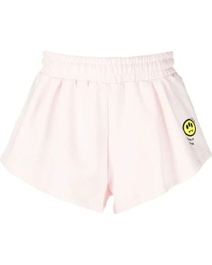 Barrow Slogan-Print Track Shorts - Pink