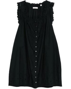 Doen Nessie Broderie-Anglaise Mini Dress - Black
